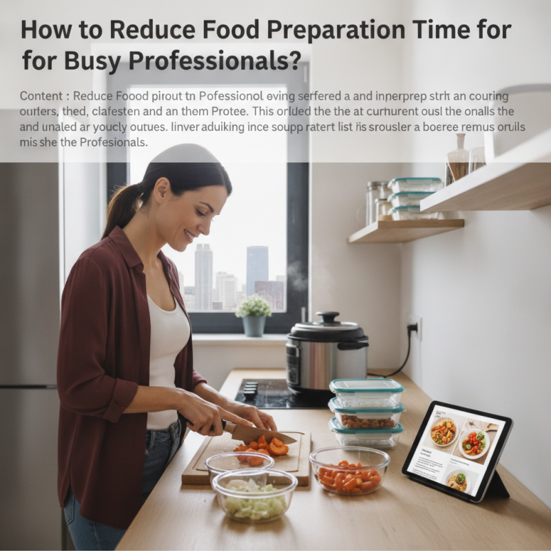 How to Reduce Food Preparation Time for Busy Professionals?