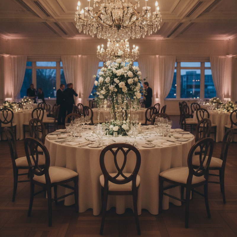What is the Standard Size for a 10 Person Round Banquet Table?