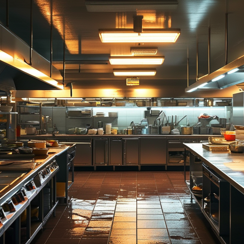 Where to Install Vapor Proof Lights in a Commercial Kitchen?