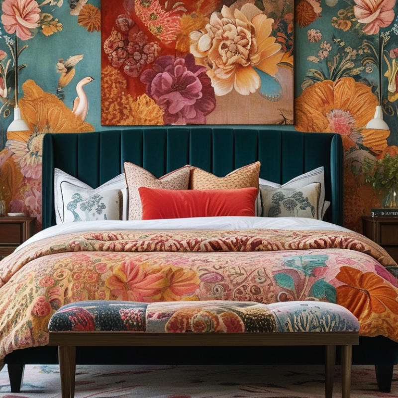 How to Effectively Mix Patterns in a Maximalist Bedroom?