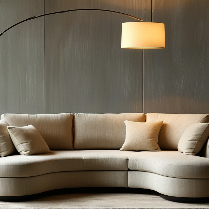 How to Position an Arc Floor Lamp Over a Sectional Sofa?