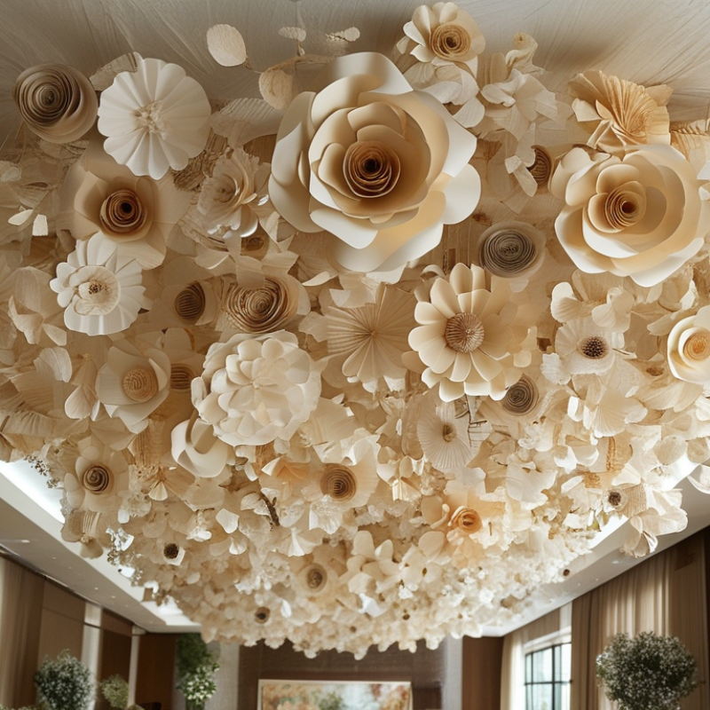 Top 10 Ideas for Using Paper Flowers in Ceiling Installations?
