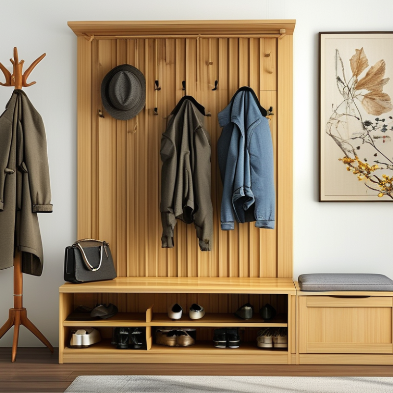 How to Efficiently Combine Coat Rack and Shoe Bench in One Space?