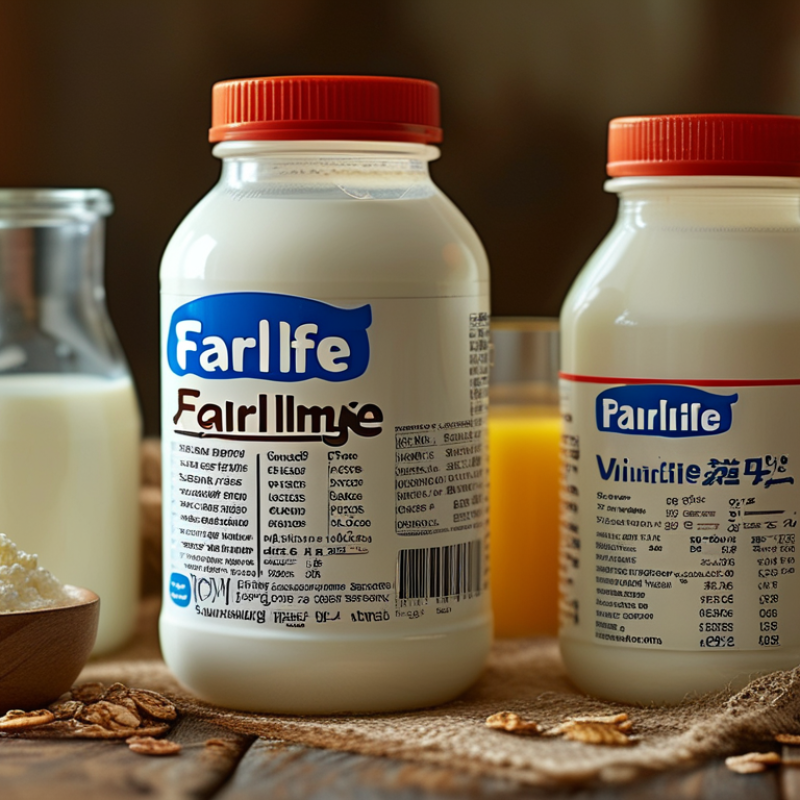 What is the Nutrition Label of Fairlife Milk in China?