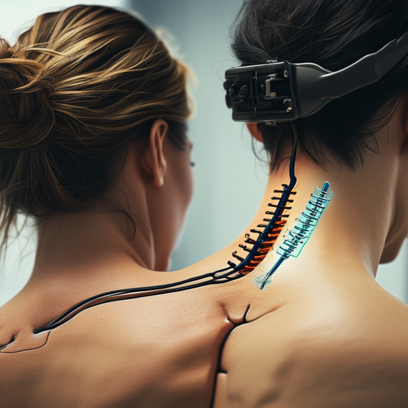 How do implants help relieve back or neck pain?