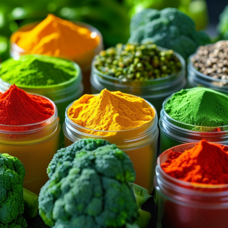 Como a cor do pó de vegetais muda com o tempo?