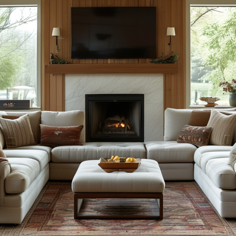 Best Ways to Position a Sectional Sofa in Front of a Fireplace?