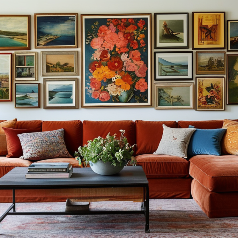How to Stylishly Decorate the Wall Behind a Large Sofa?