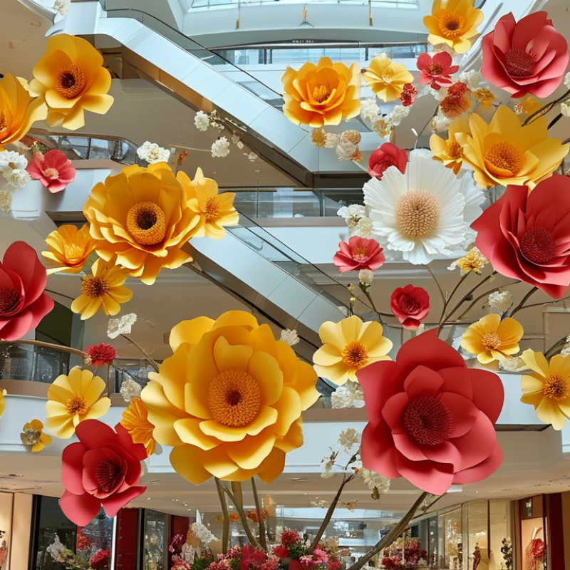 Why Choosing the Right Size Paper Flowers Matters for Mall Atriums?