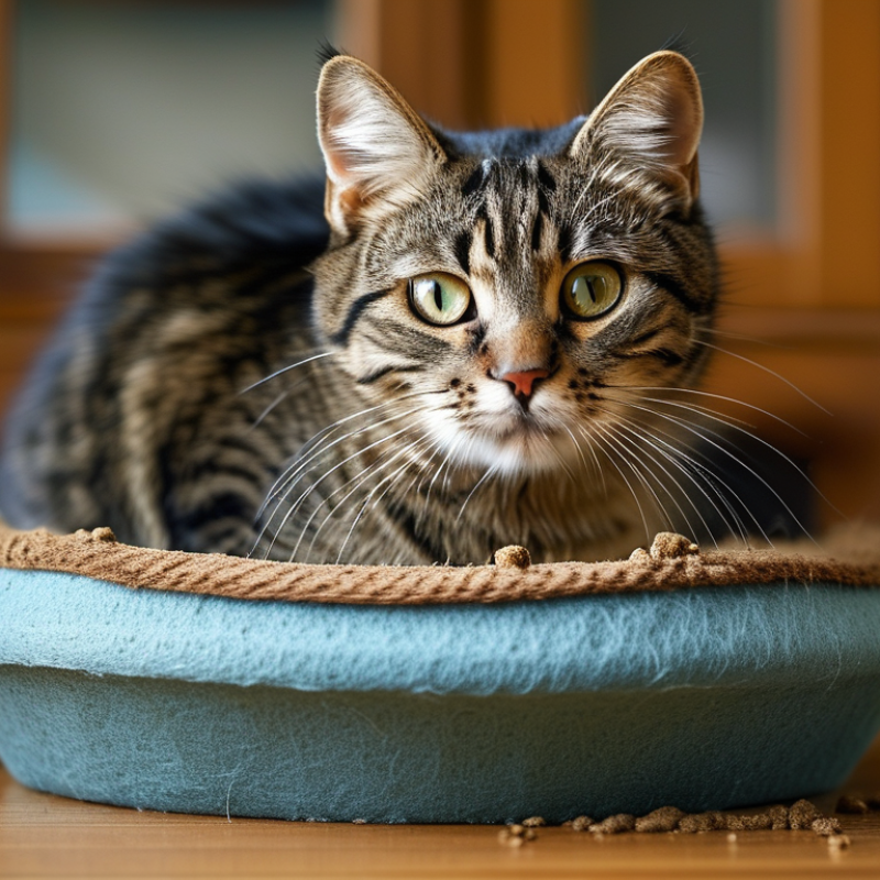 ¿Por qué mi gato rasca la caja de arena y no entierra?