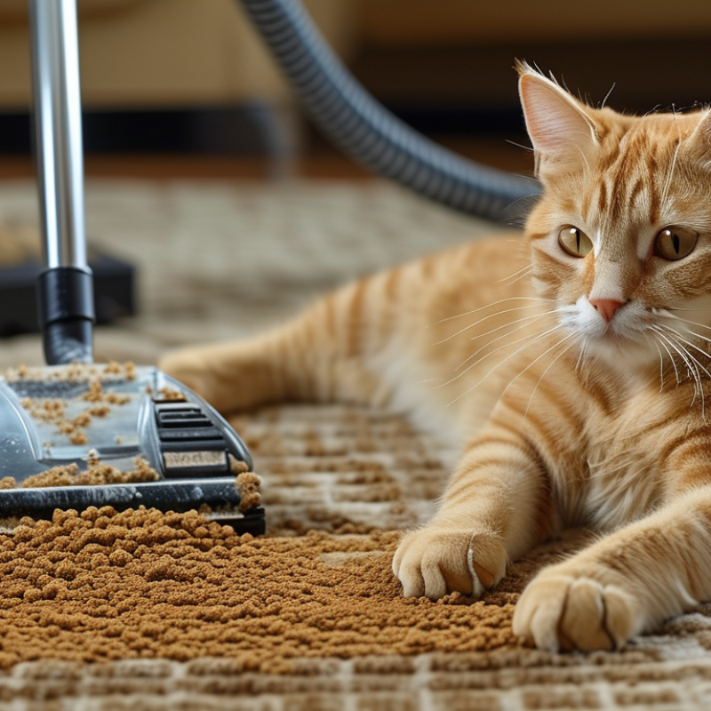 Como limpar areia de gato de bentonita do carpete?
