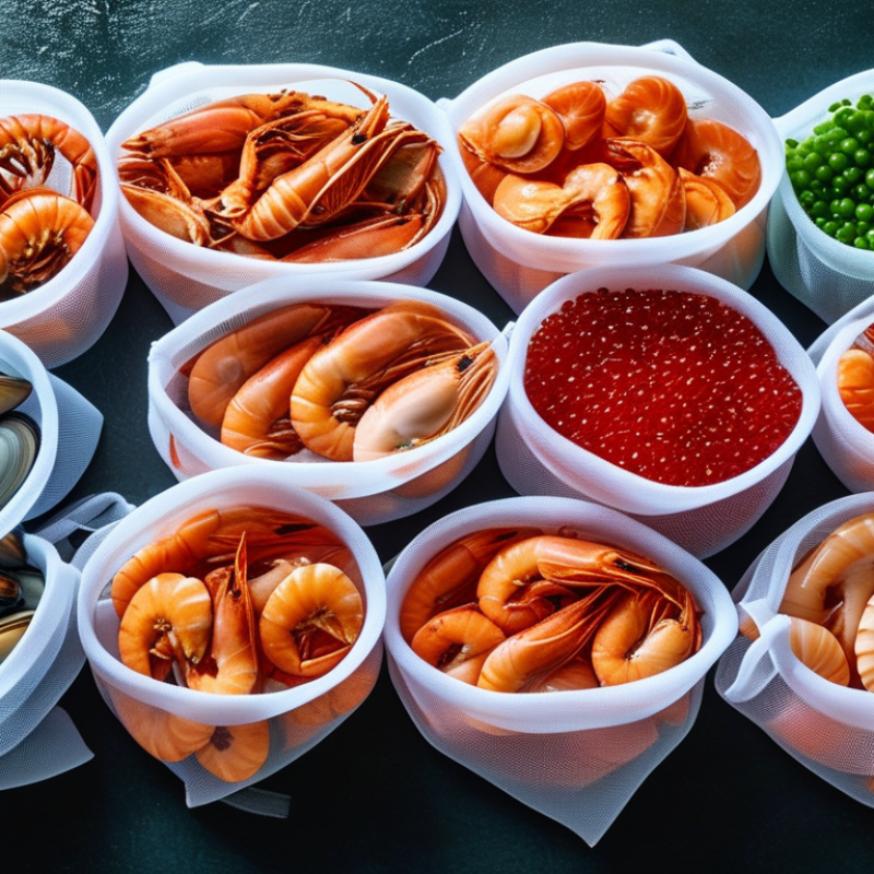 Como armazenar mariscos frescos em sacos de malha?