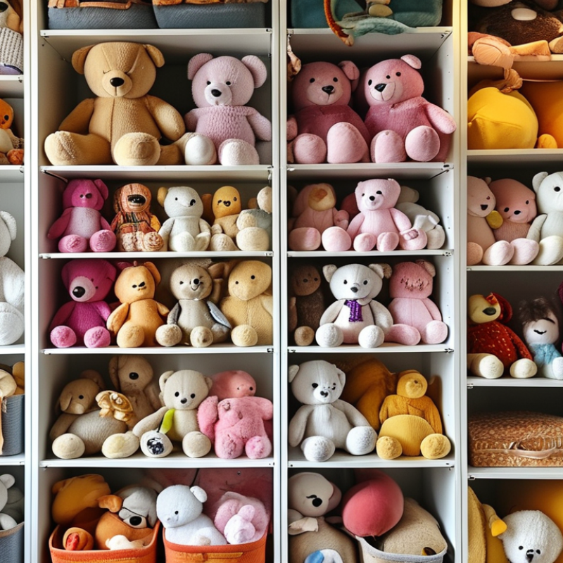 Como armazenar uma grande coleção de animais de pelúcia?