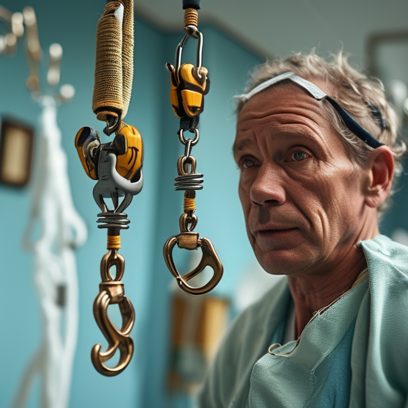 Como usar um gancho para pacientes com segurança sozinho?