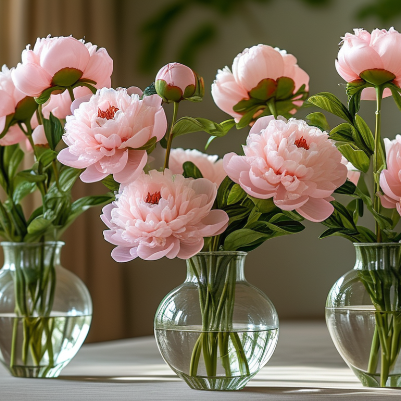How to Perfectly Arrange Silk Peonies in a Glass Vase?
