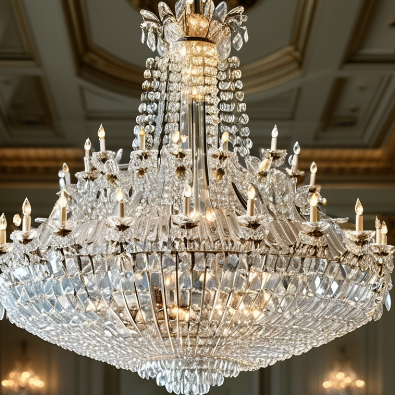How to Keep Large Crystal Chandeliers Shining in High Ceilings?