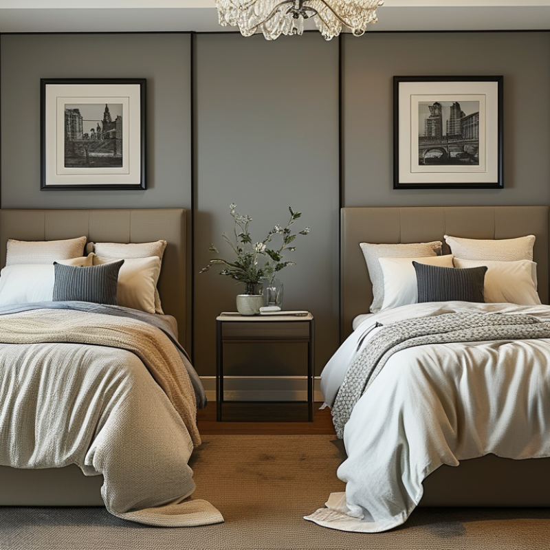 How to Arrange a Stylish Bedroom with Two Twin Beds?
