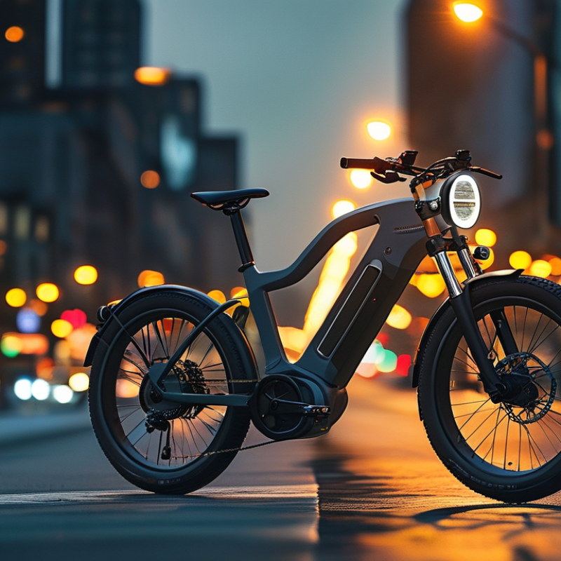 How do electric bicycle lights enhance safety at night?