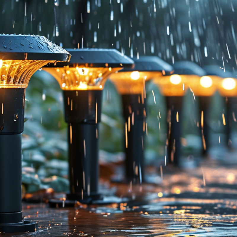 What does the IP65 waterproof rating mean for solar lamps?