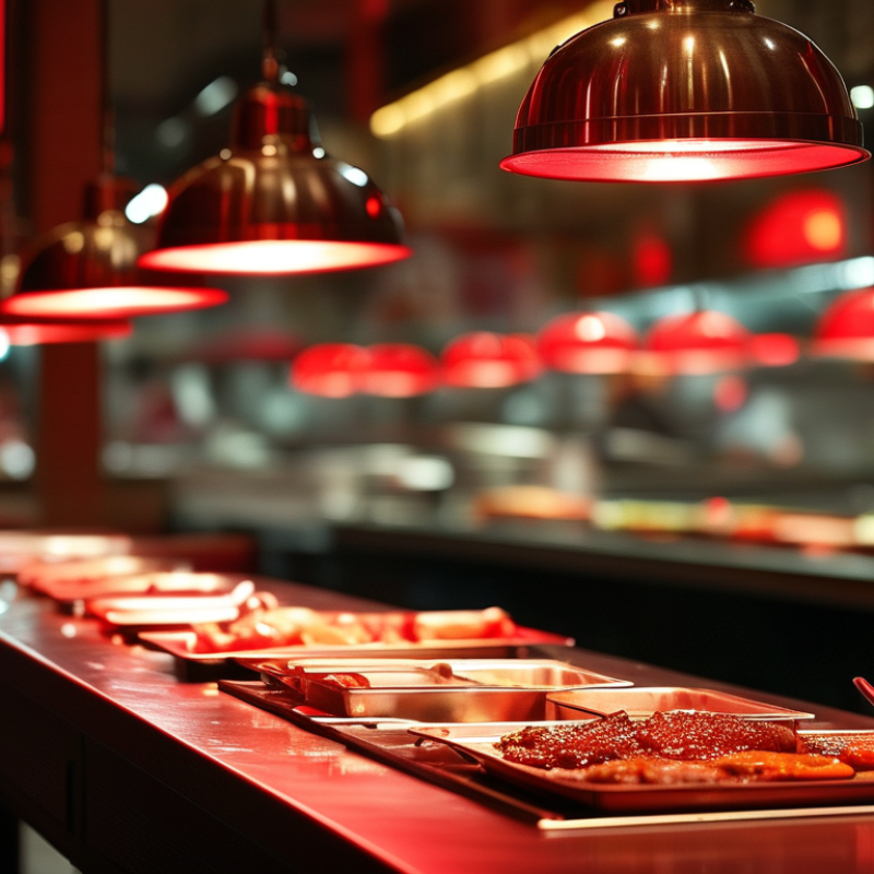 Por que os restaurantes usam lâmpadas de calor vermelho para alimentos?