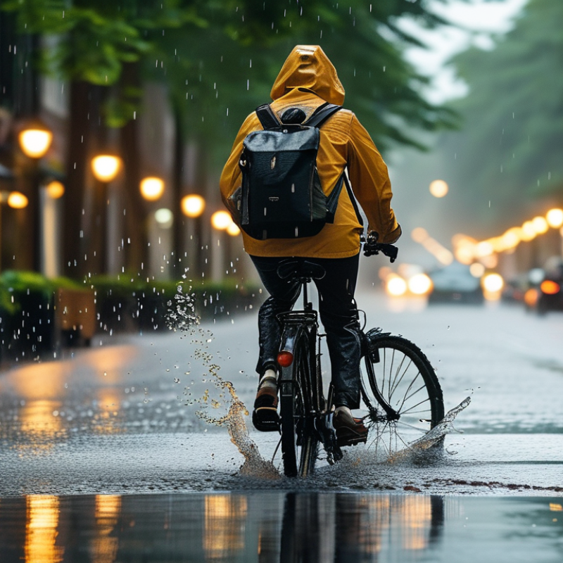 Why Staying Dry While Cycling to Work in Heavy Rain Matters?