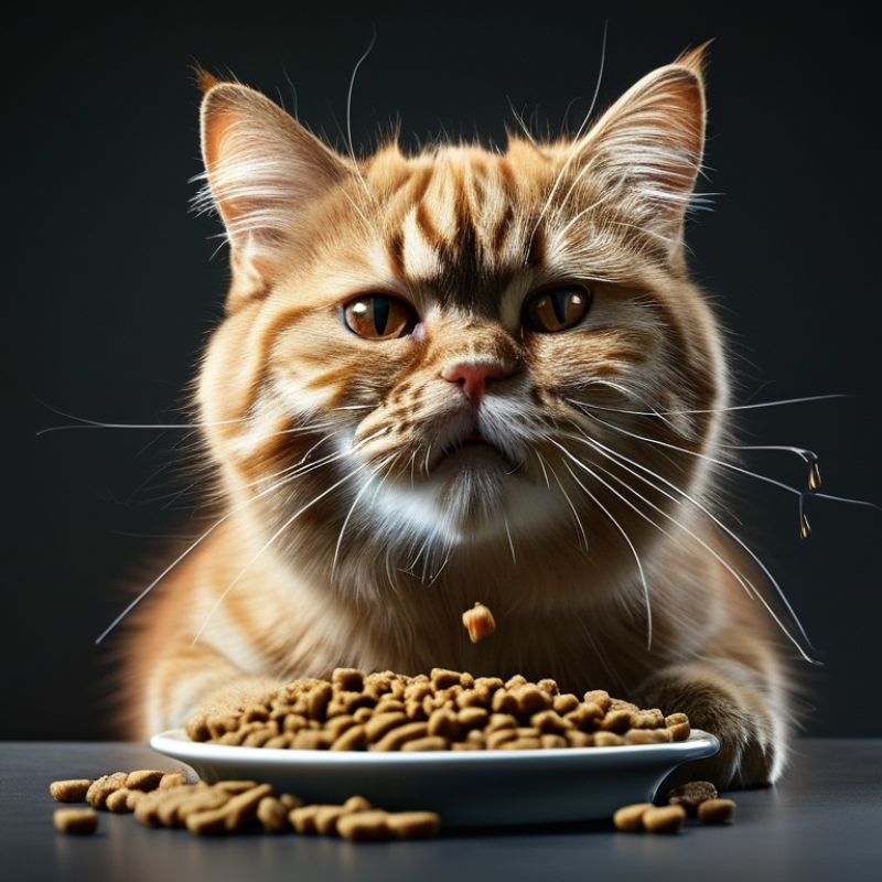 ¿Por qué mi gato vomita justo después de comer croquetas?