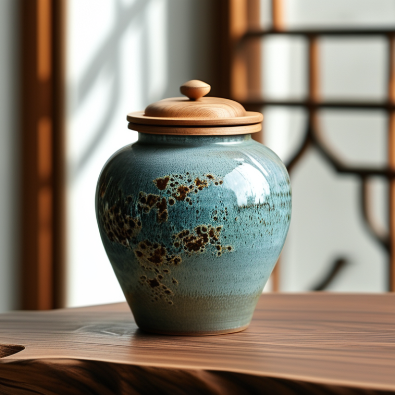 China Top Ceramic Jar With Wood Lid Manufacturer