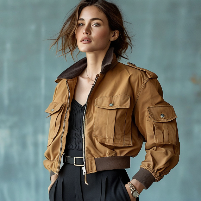 How to Style a Cropped Oversized Bomber Jacket