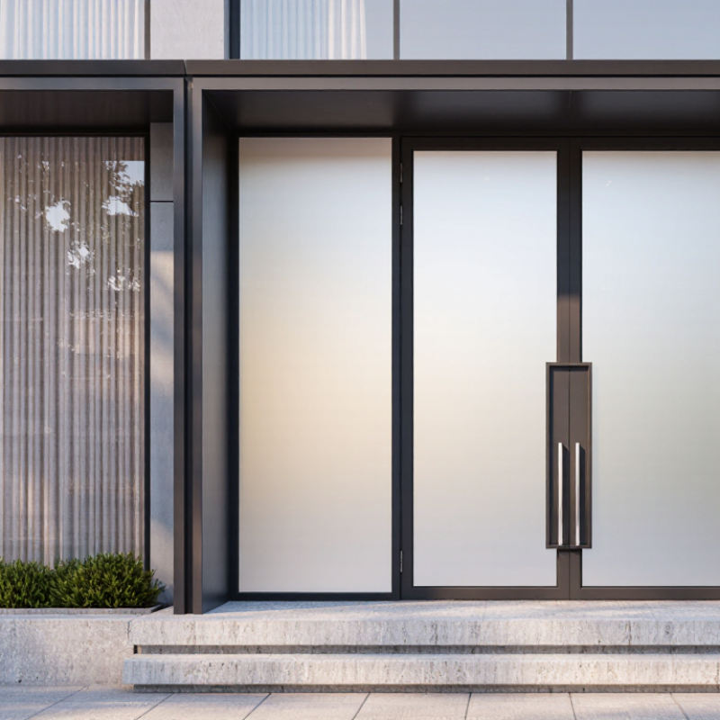 China Top Modern Front Door Frosted Glass Manufacturers