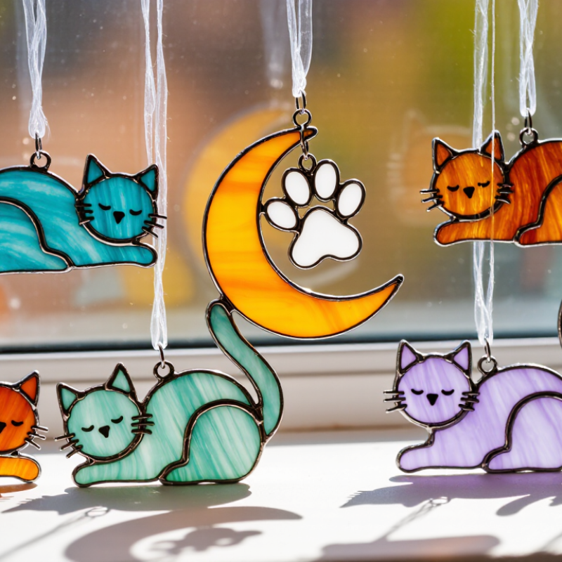 Best China Cat Stained Glass Suncatchers Wholesale