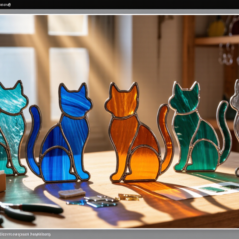 China Top Cat Stained Glass Suncatchers Supplier