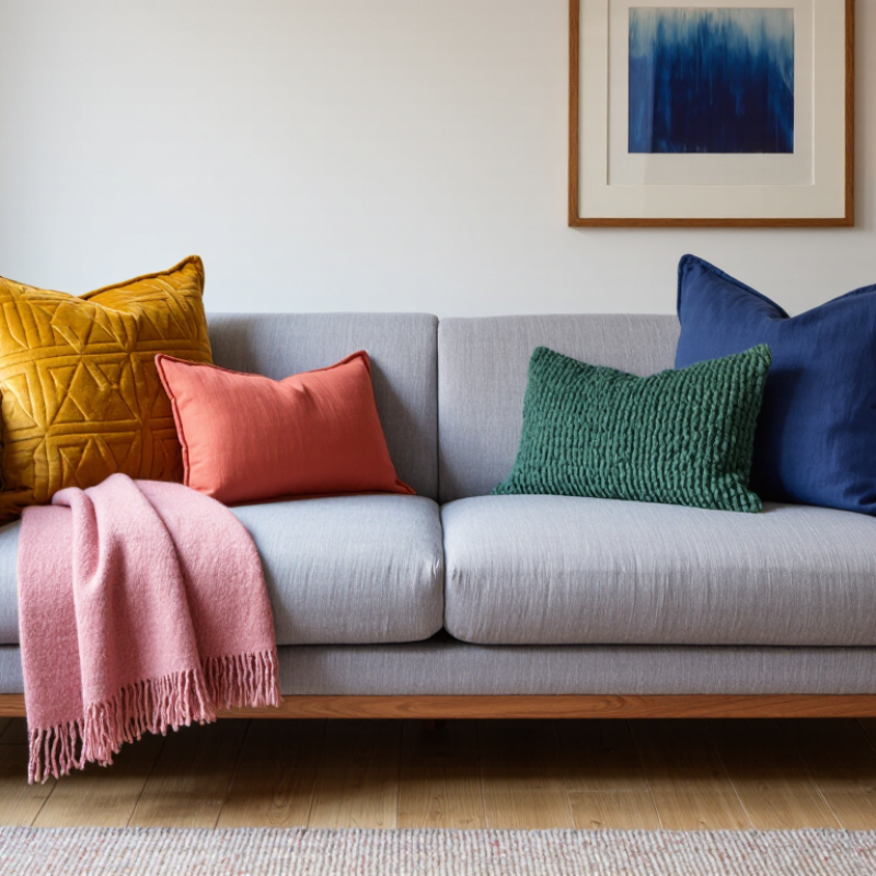 How to Style a Grey Sofa with Colorful Pillows?