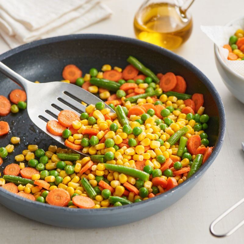 ¿Cómo recalentar verduras mixtas enlatadas sin ablandarlas?