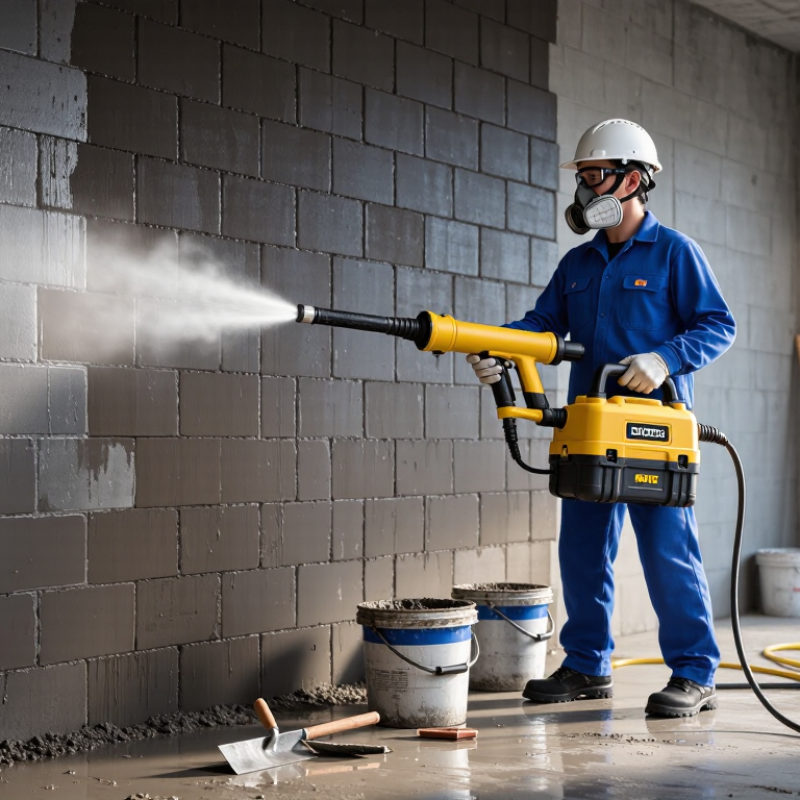 How to Use a Portable Mortar Sprayer for Wall Plastering?