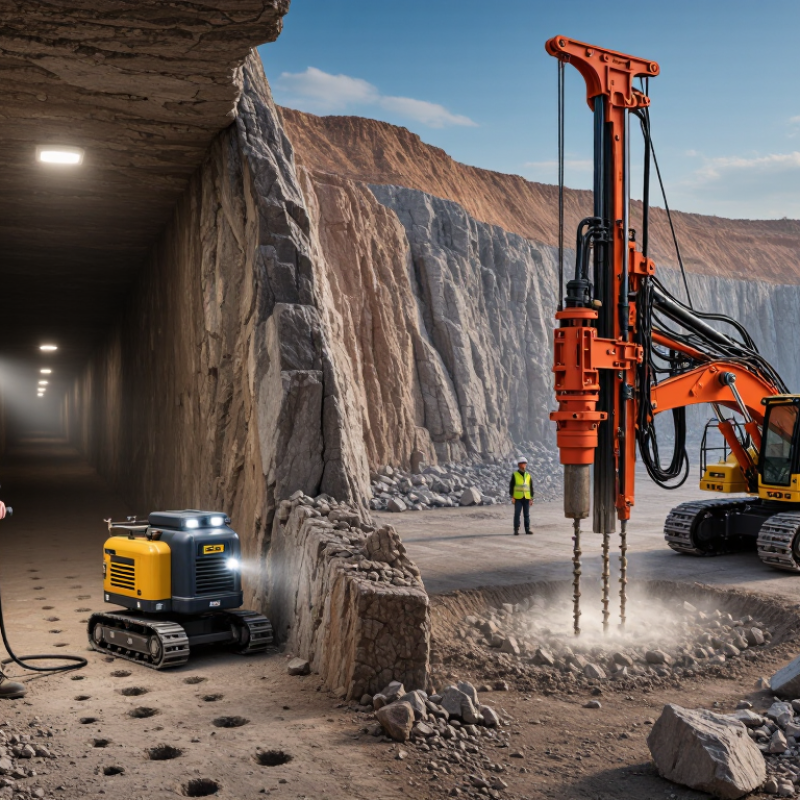 Top 10 Differences Handheld Rock Drill vs Track Mounted Rig?