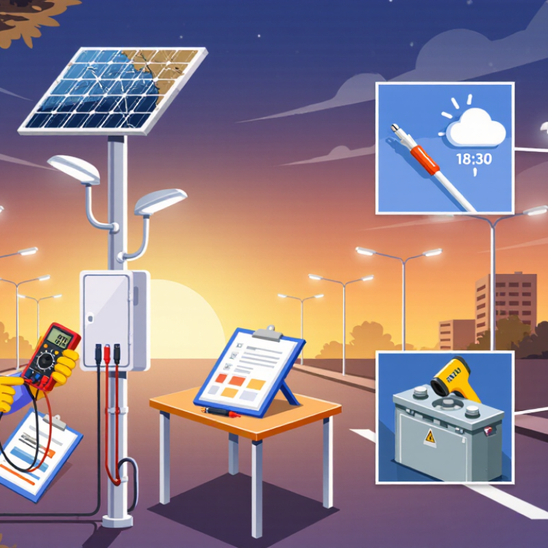 Como testar painéis solares em postes solares integrados 2026?