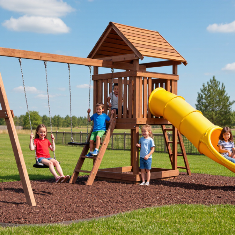 How to Choose a Wooden Swing Set with Slide?