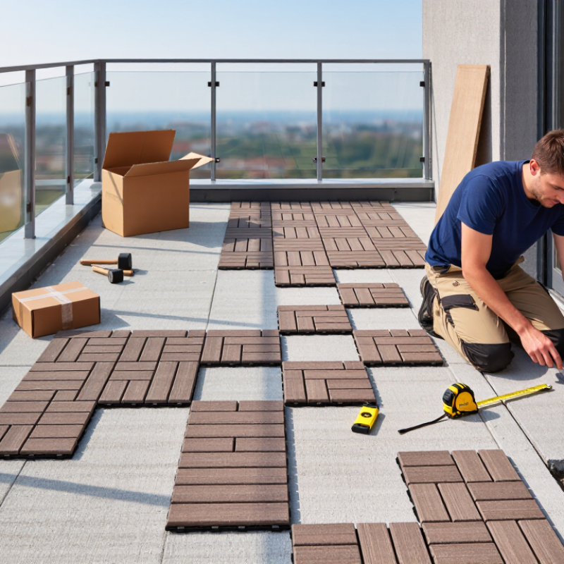 How to Install WPC Interlocking Tiles on an Uneven Balcony