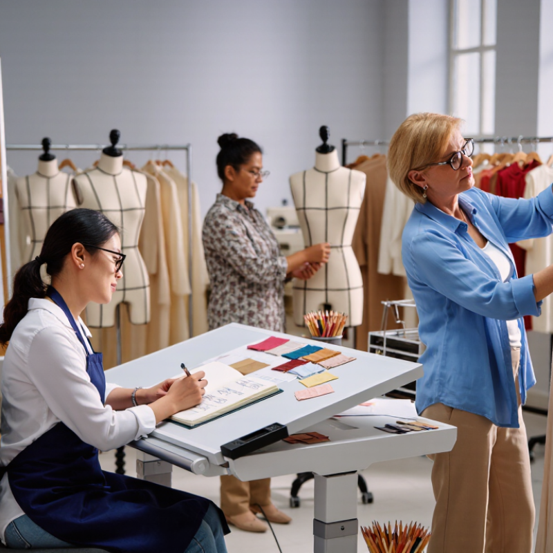 Como os designers criam roupas femininas?