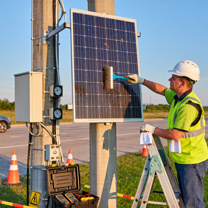 Como limpar e aquecer painéis solares de iluminação pública?