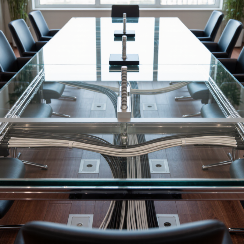 How to Hide Cables on a Glass Conference Table?