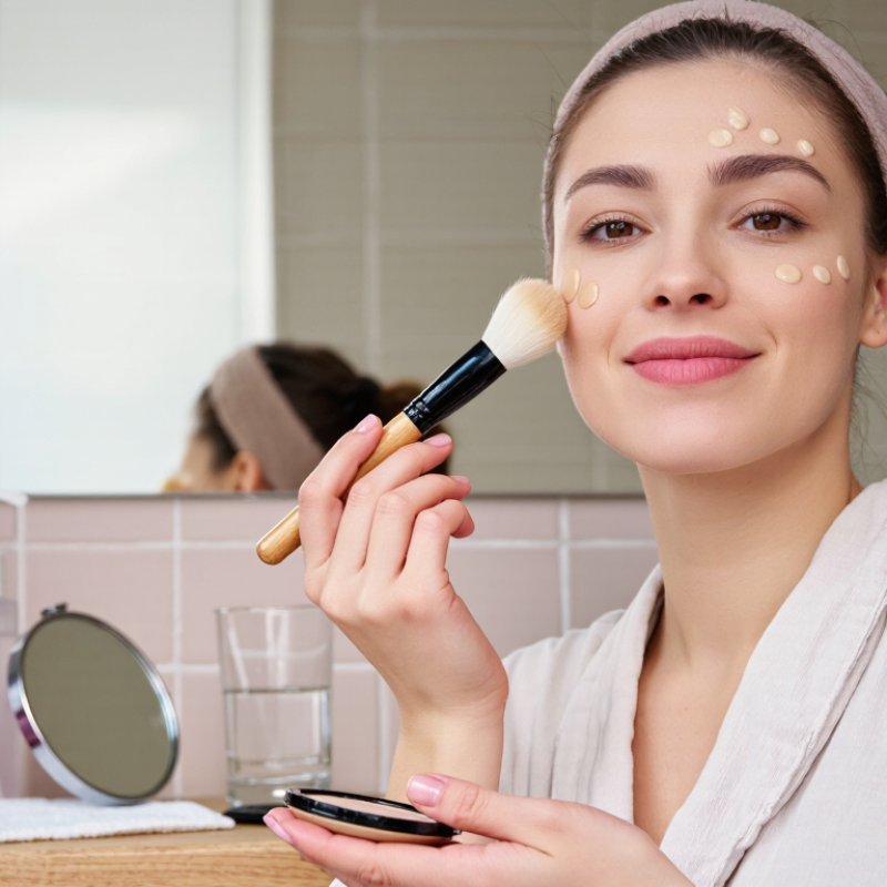 ¿Cómo usar correctamente una brocha de maquillaje doble?