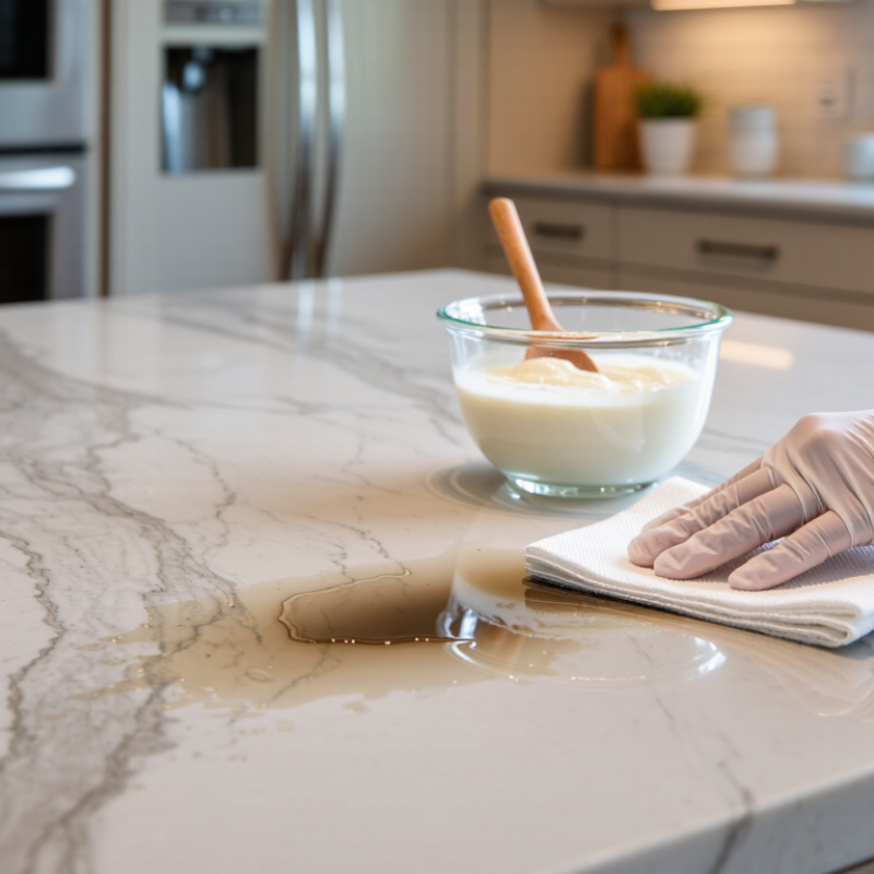 How to Remove Oil Stains from a Marble Kitchen Island?