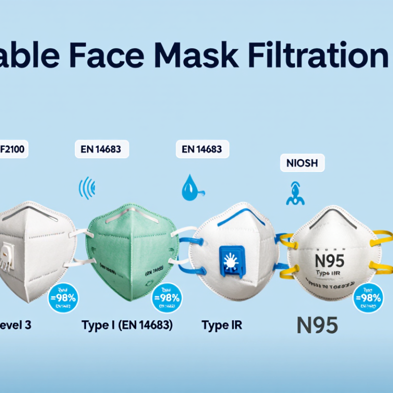 ¿Top 5 grados de filtración para mascarillas desechables?