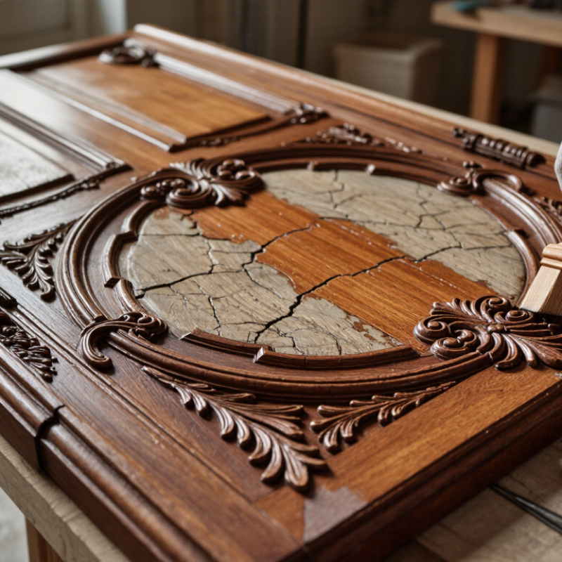 How to Remove Old Varnish from a Carved Wooden Door?