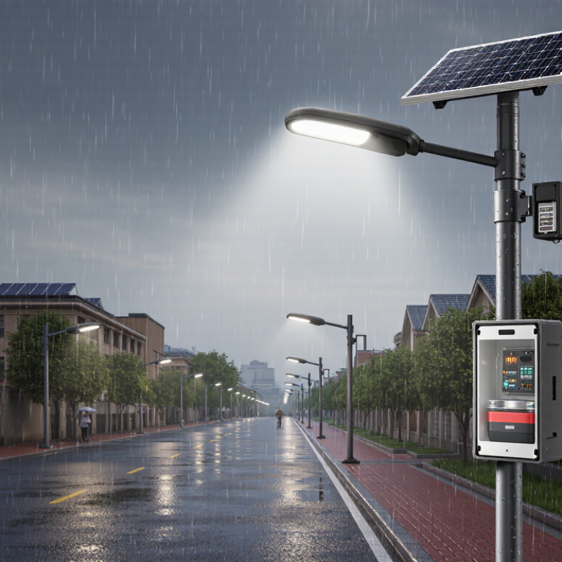 Como funcionam os postes solares em dias de chuva contínua?