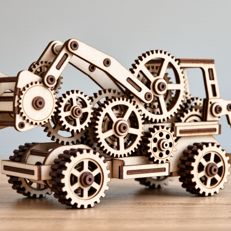 What Is a Wooden Mechanical Vehicle Model?