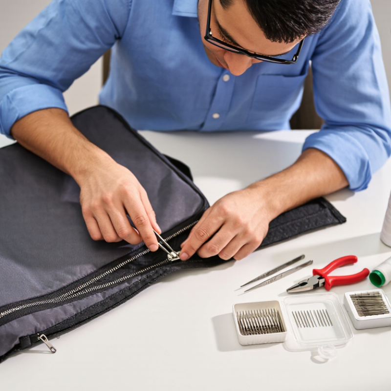 ¿Cómo reparar una cremallera rota en una bolsa de viaje?