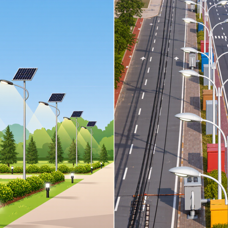 China Top 10 Solar vs Main Power Lighting Differences?