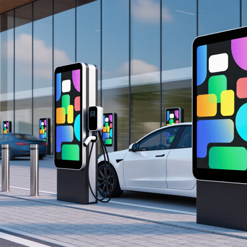 Why Combine EV Chargers With Advertising Displays?